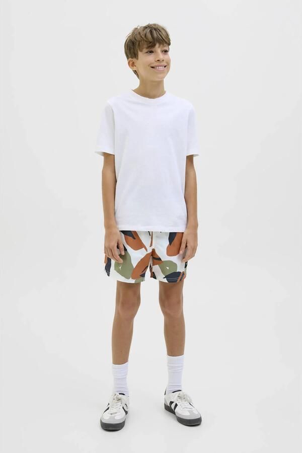 JACK & JONES JUNIOR zwemshort bruin groen offwhite