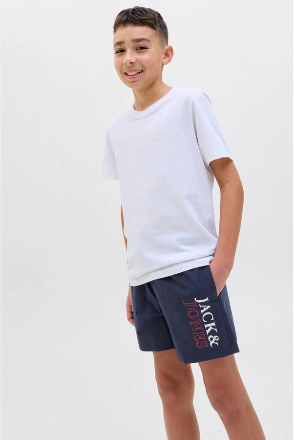 Jack & Jones Junior Zwemshort JPSTMAUI met logo print en praktische zakken