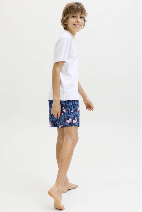 JACK & JONES JUNIOR zwemshort donkerblauw roze - Foto 3