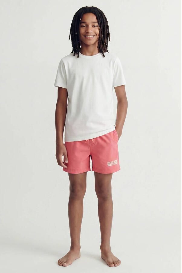 JACK & JONES JUNIOR zwemshort koraalrood - Foto 3