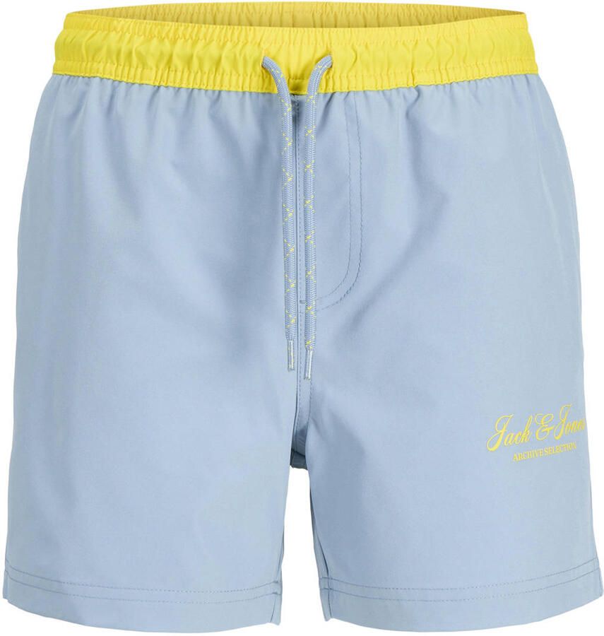 JACK & JONES JUNIOR zwemshort lichtblauw geel