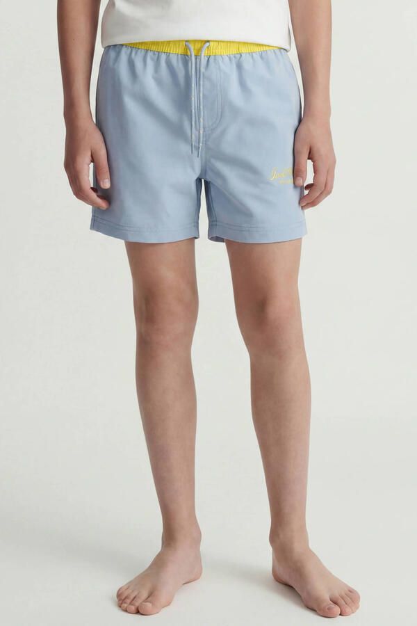 JACK & JONES JUNIOR zwemshort lichtblauw geel - Foto 3