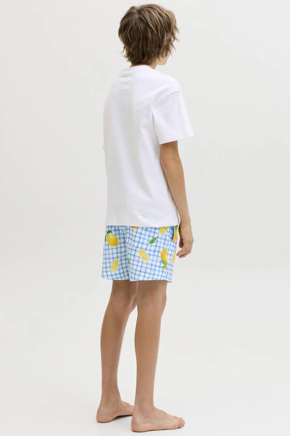 JACK & JONES JUNIOR zwemshort lichtblauw geel wit - Foto 3
