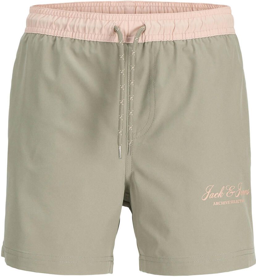 JACK & JONES JUNIOR zwemshort zachtgroen zalmroze