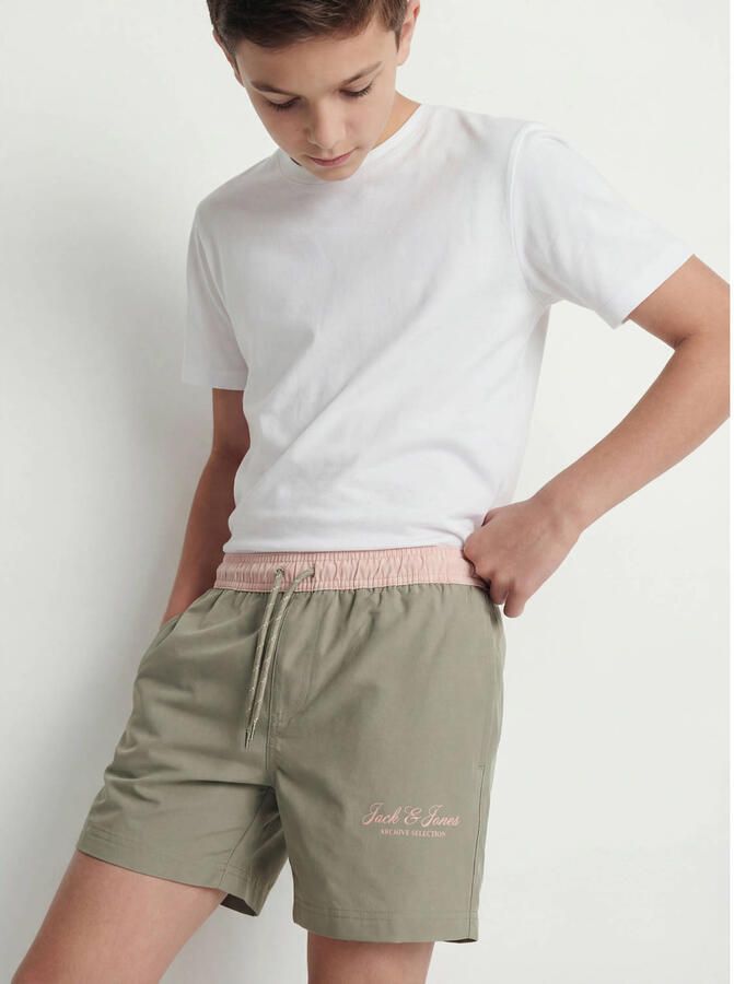 JACK & JONES JUNIOR zwemshort zachtgroen zalmroze - Foto 2