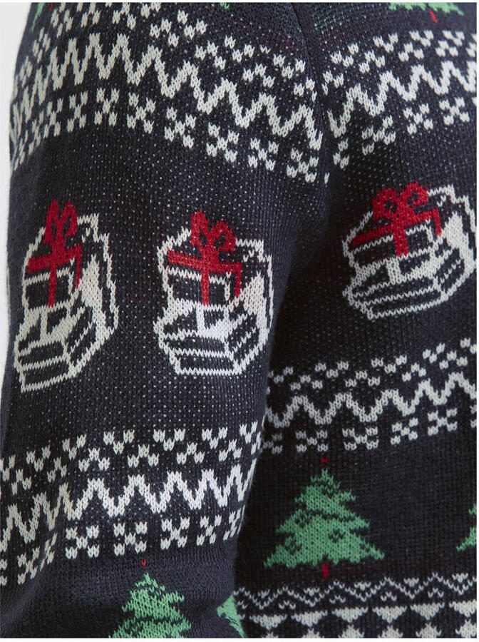 JACK & JONES kersttrui gebreid donkerblauw - Foto 2