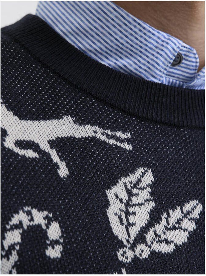 JACK & JONES kersttrui gebreid donkerblauw - Foto 2