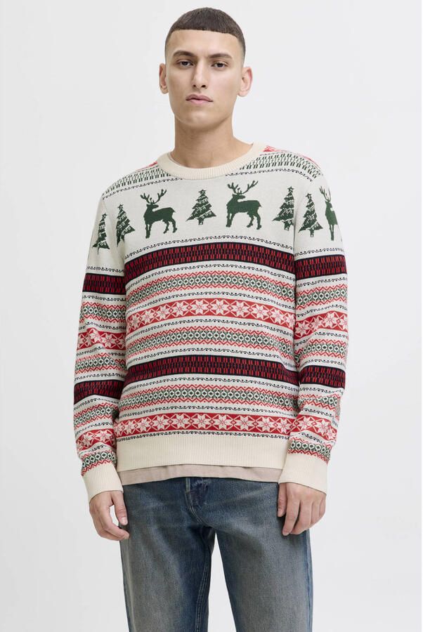 Jack & Jones Gebreide trui JJXMAS NOEL KNIT CREW NECK