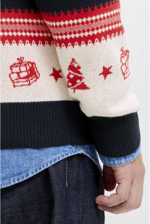 JACK & JONES kersttrui gebreid rood - Foto 2