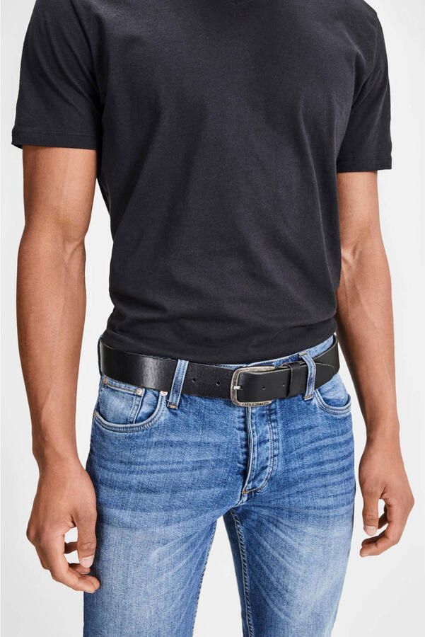 Jack & jones Zwarte herenriem voor herfst winter Black Heren