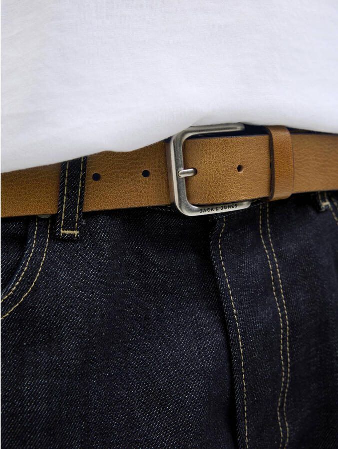 JACK & JONES leren riem JACRAVE cognac - Foto 4