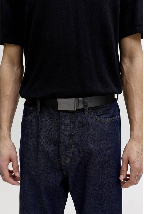 JACK & JONES leren riem JACSTRAVA zwart