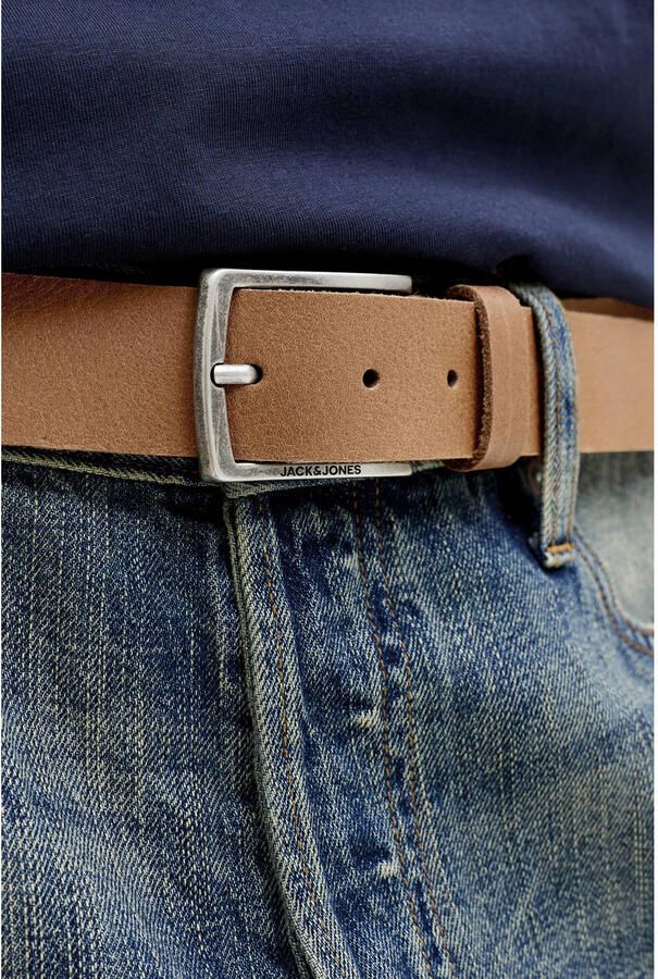 JACK & JONES leren riem JACTORINO cognac - Foto 3