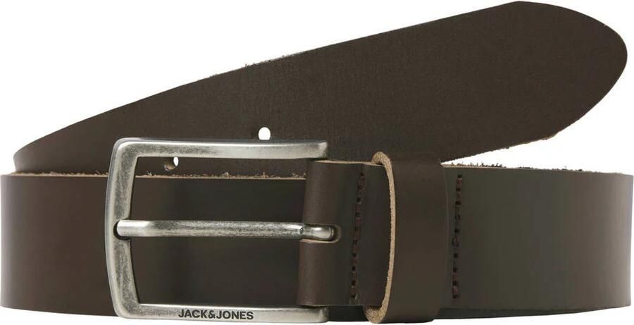 JACK & JONES leren riem JACTORINO donkerbruin