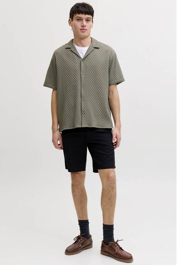 JACK & JONES loose casual overhemd met textuur kaki - Foto 2
