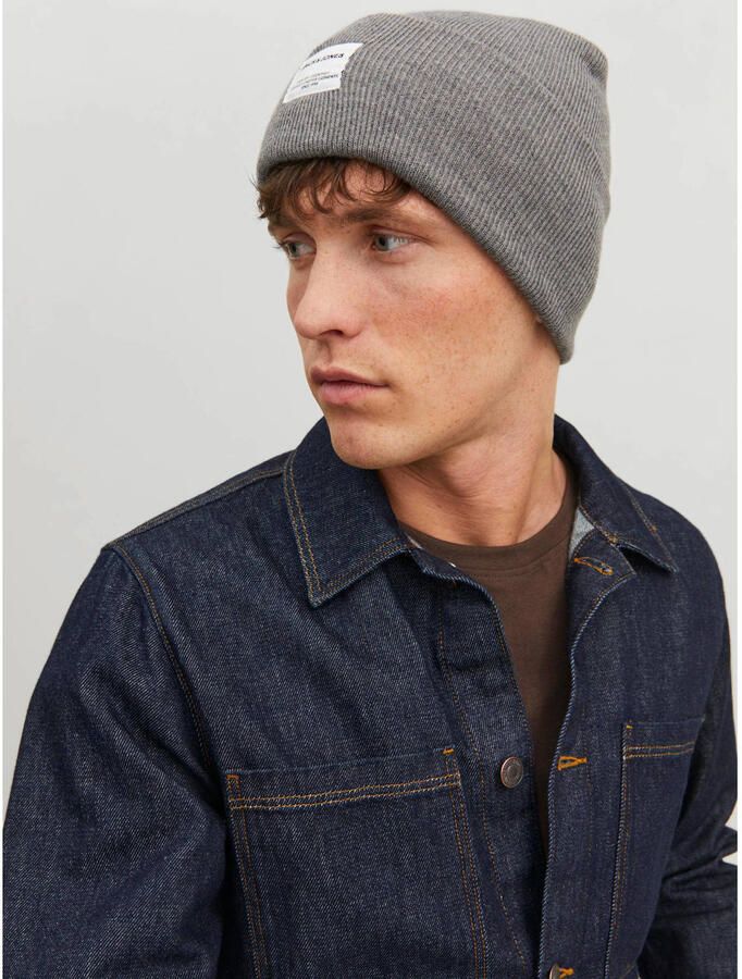Jack & jones Beanie in effen design met brede omslag