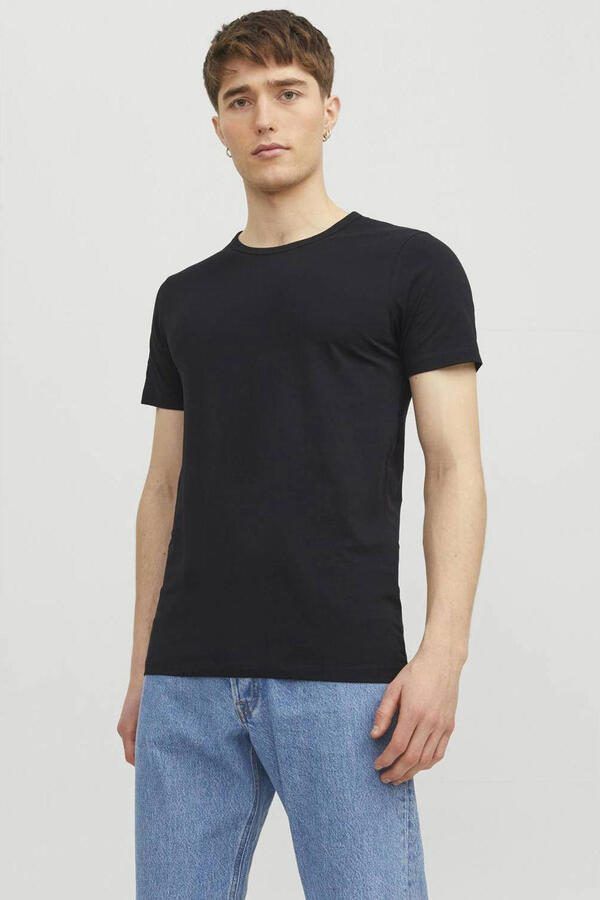 Jack & Jones T-shirt JJEBASIC met smalle pasvorm voor elke dag effen modieus smal katoenmix ronde hals - Foto 3