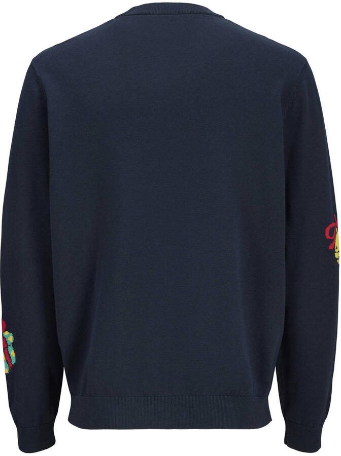JACK & JONES ORIGINALS kersttrui gebreid donkerblauw - Foto 2