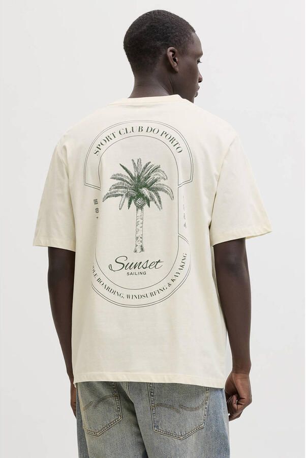 JACK & JONES ORIGINALS oversized T-shirt met backprint ecru - Foto 3