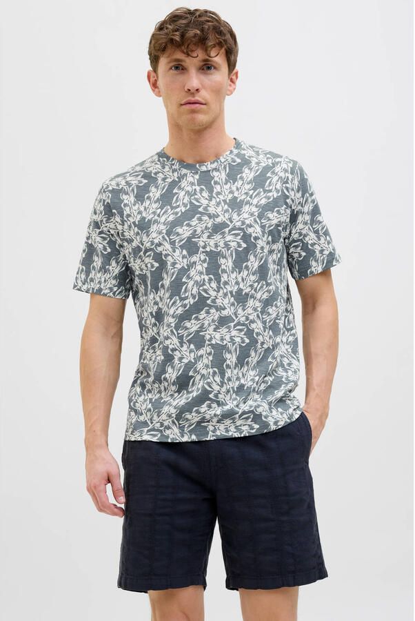 JACK & JONES ORIGINALS regular fit t-shirt JORSPLIT grijs