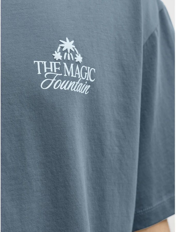 JACK & JONES ORIGINALS regular fit T-shirt met backprint blauw - Foto 2