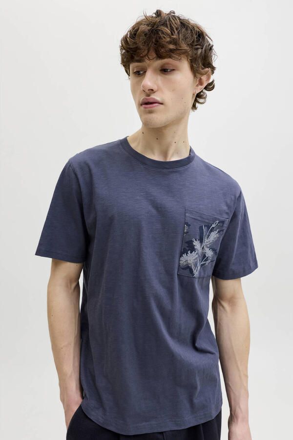 JACK & JONES ORIGINALS regular T-shirt donkerblauw - Foto 3