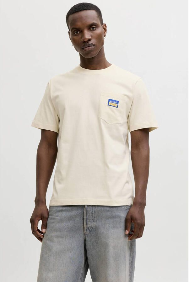 JACK & JONES ORIGINALS regular T-shirt ecru
