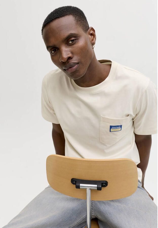 JACK & JONES ORIGINALS regular T-shirt ecru - Foto 2