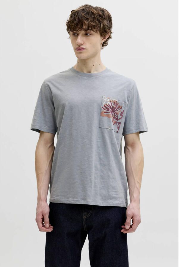JACK & JONES ORIGINALS regular T-shirt grijs