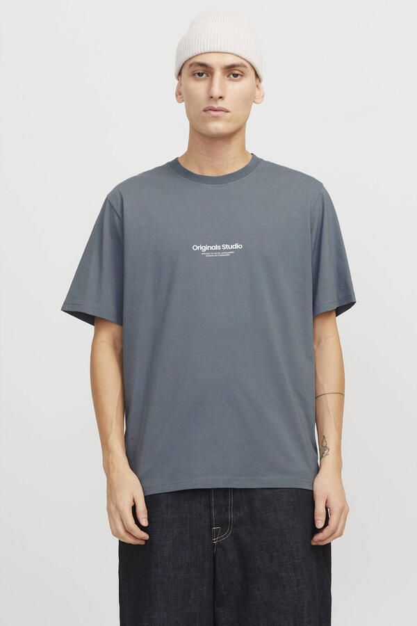 JACK & JONES ORIGINALS regular T-shirt JORVESTERBRO met printopdruk grijs - Foto 2
