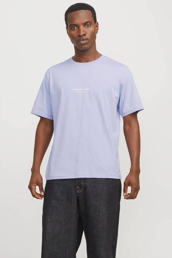 JACK & JONES ORIGINALS regular T-shirt JORVESTERBRO met printopdruk lila