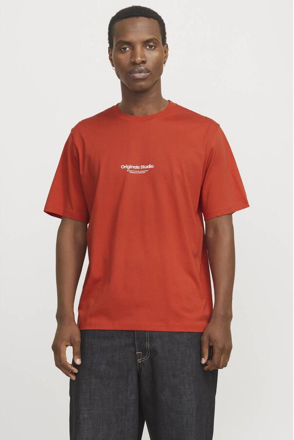 JACK & JONES ORIGINALS regular T-shirt JORVESTERBRO met printopdruk rood - Foto 3