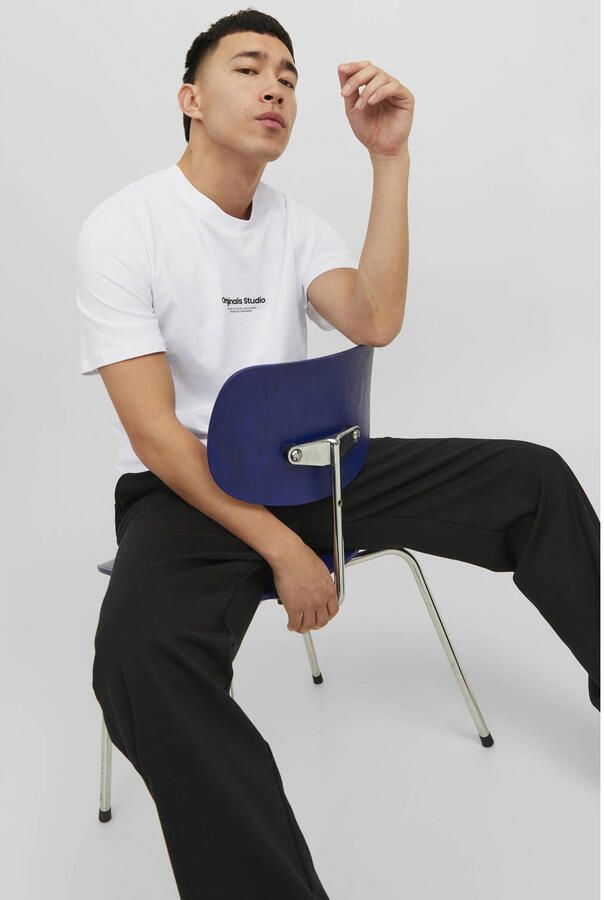 JACK & JONES ORIGINALS oversized T-shirt JORVESTERBRO met printopdruk wit - Foto 3