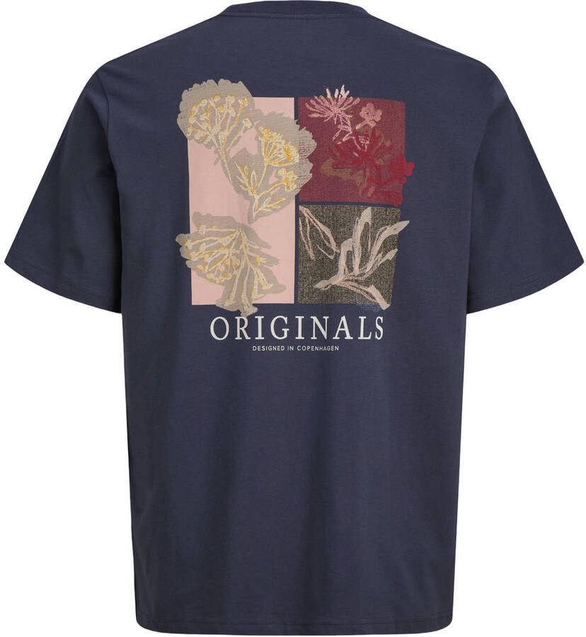 JACK & JONES ORIGINALS regular T-shirt met backprint donkerblauw - Foto 2
