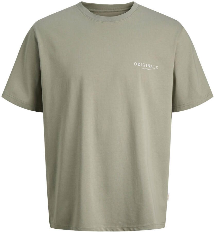 JACK & JONES ORIGINALS regular T-shirt met backprint grijsgroen - Foto 2