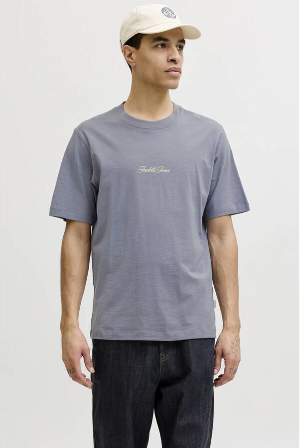 JACK & JONES ORIGINALS regular T-shirt met backprint paars