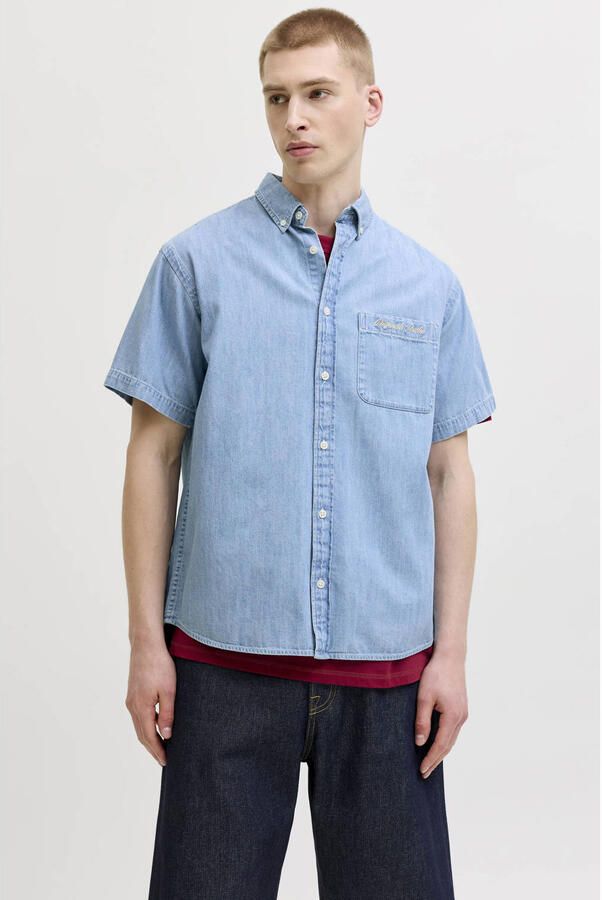 JACK & JONES ORIGINALS relaxed casual overhemd light blue denim