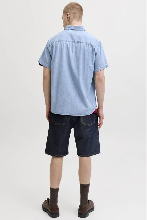 JACK & JONES ORIGINALS relaxed casual overhemd light blue denim - Foto 3