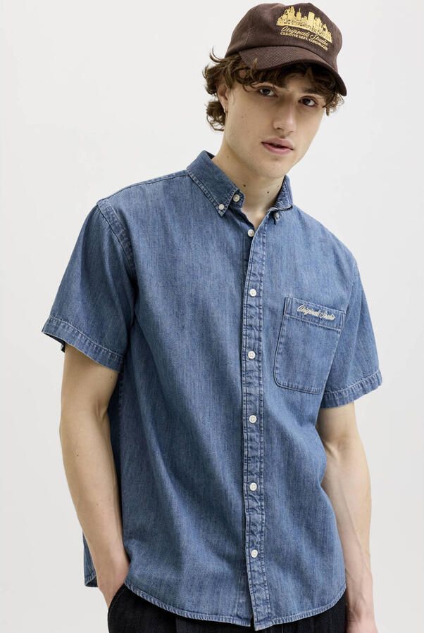 JACK & JONES ORIGINALS relaxed casual overhemd medium blue denim - Foto 2