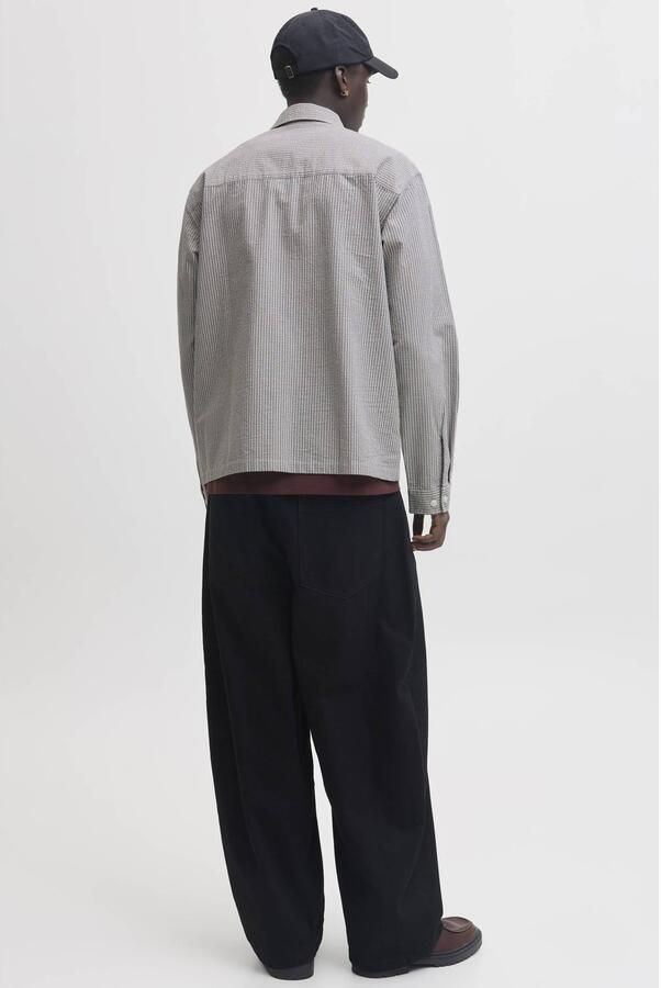 JACK & JONES ORIGINALS relaxed fit geruit overshirt grijs - Foto 3