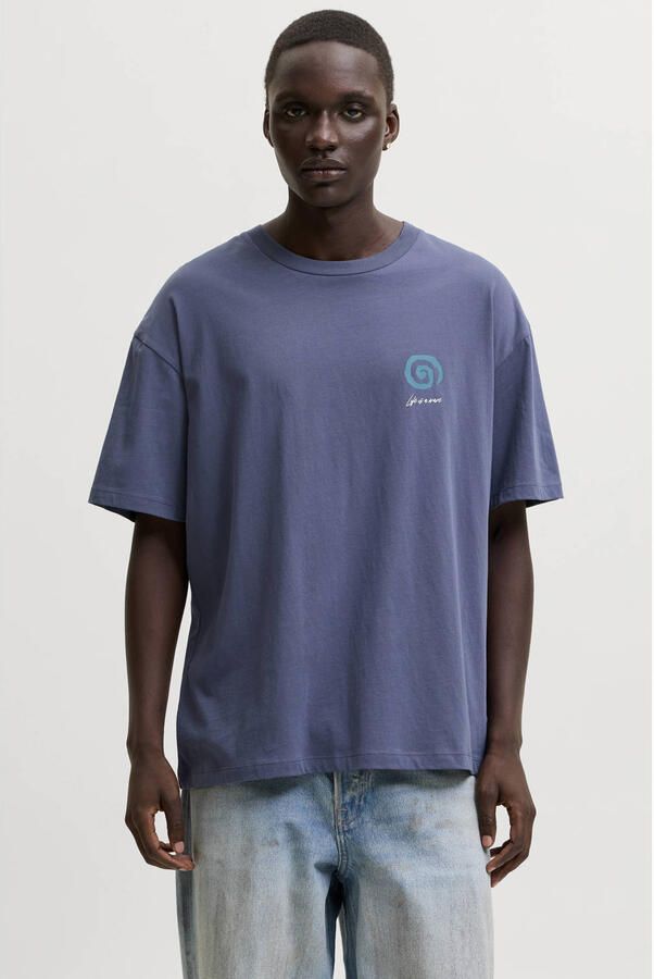 JACK & JONES ORIGINALS relaxed fit T-shirt met backprint paars