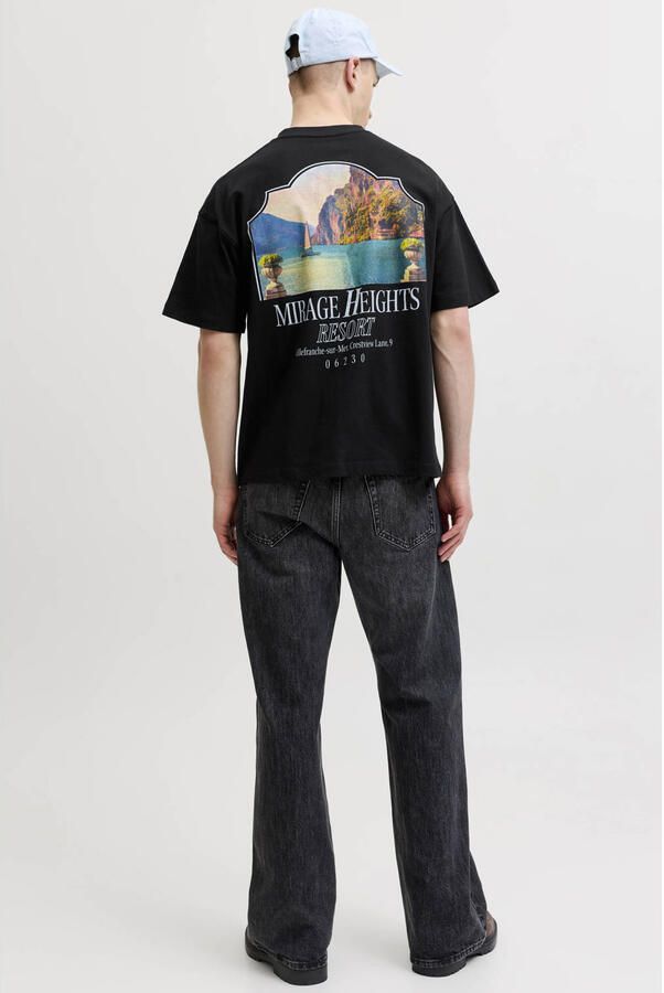 JACK & JONES ORIGINALS relaxed fit T-shirt met backprint zwart - Foto 3
