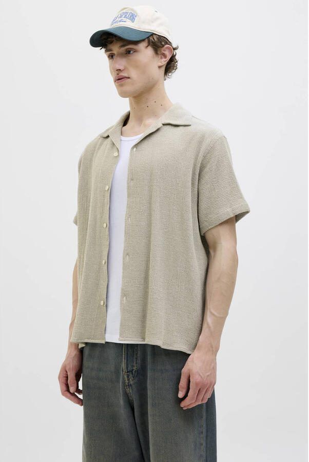 JACK & JONES ORIGINALS relaxed overhemd JORCOBA grijsgroen - Foto 3