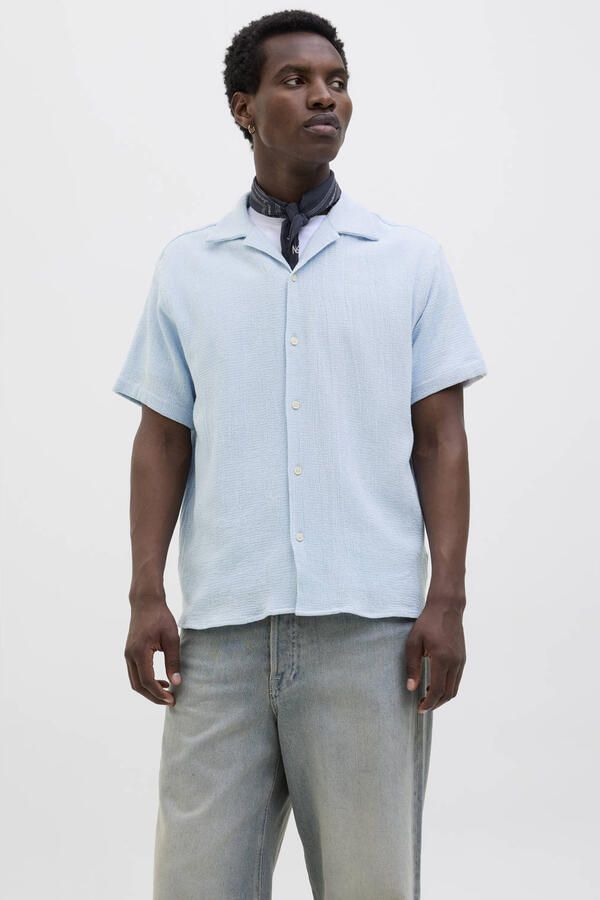 JACK & JONES ORIGINALS relaxed overhemd JORCOBA lichtblauw