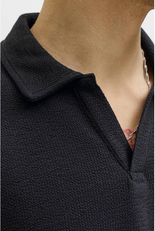 JACK & JONES ORIGINALS relaxed polo en short met textuur zwart - Foto 2