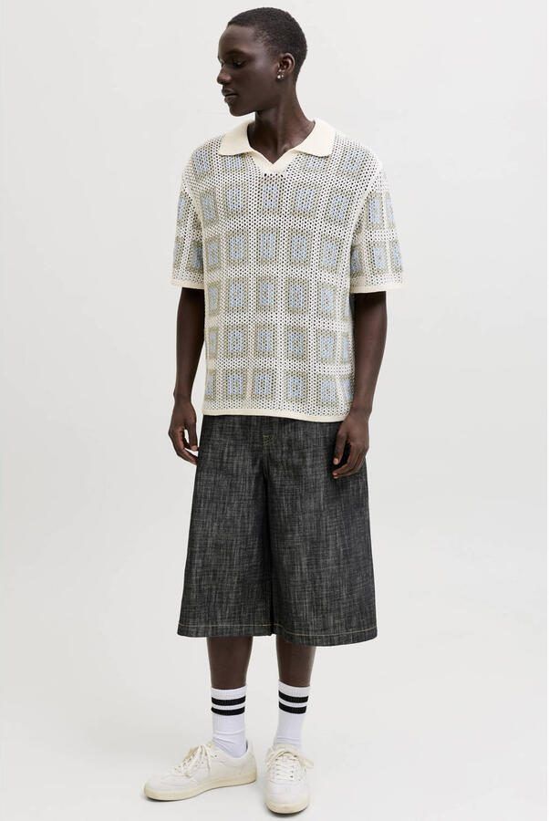 JACK & JONES ORIGINALS relaxed polo gebreid beige - Foto 3