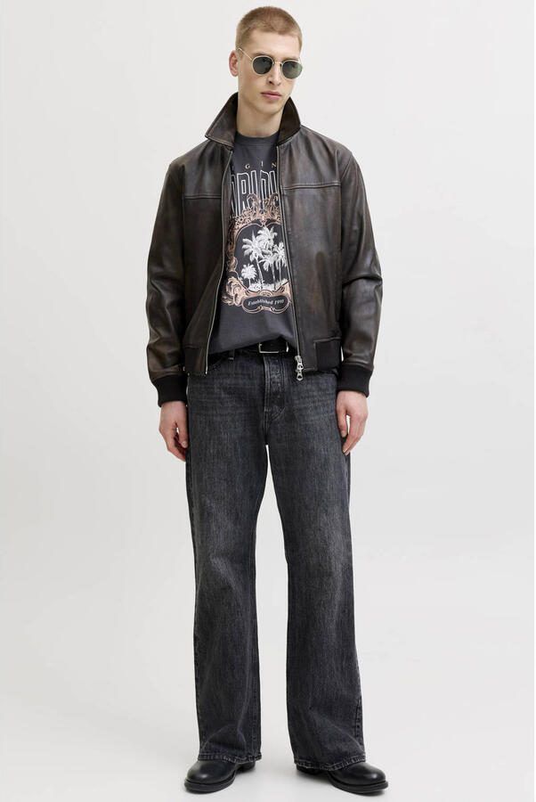 JACK & JONES ORIGINALS relaxed T-shirt antraciet - Foto 3