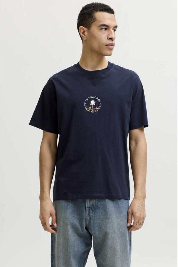JACK & JONES ORIGINALS relaxed T-shirt donkerblauw