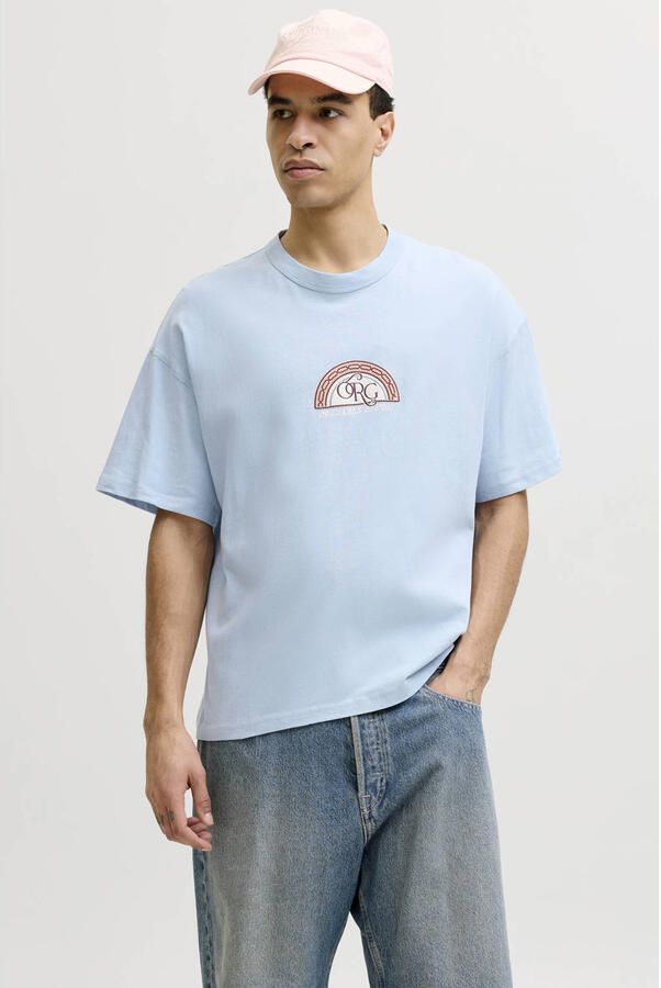 JACK & JONES ORIGINALS relaxed T-shirt lichtblauw