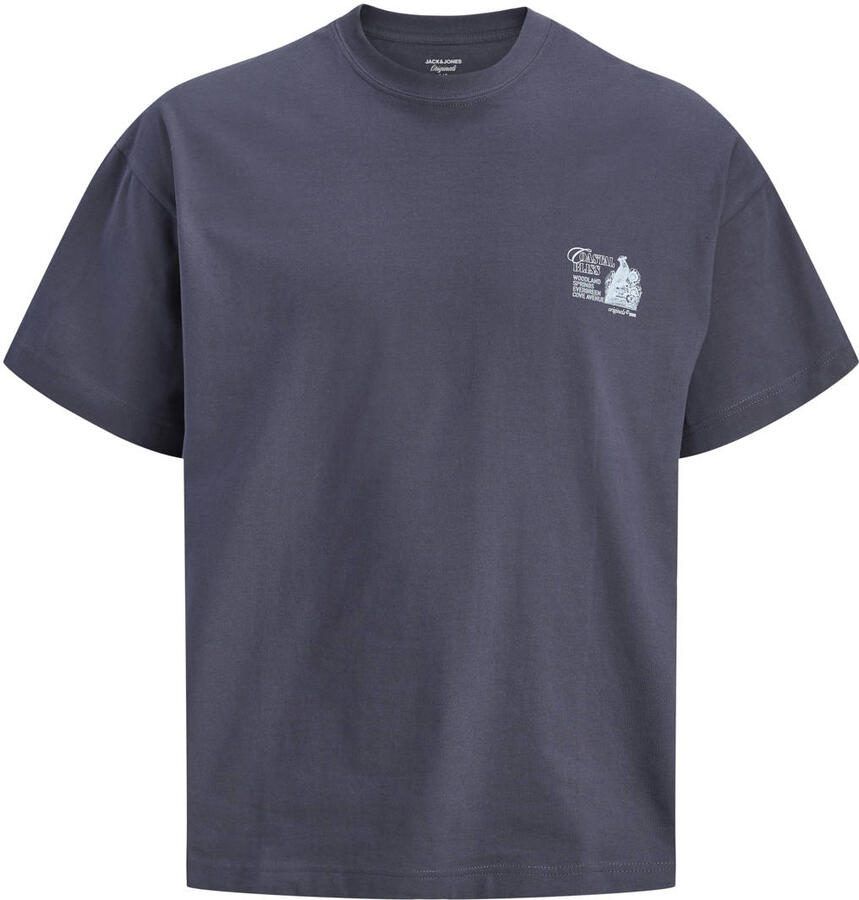 JACK & JONES ORIGINALS relaxed T-shirt met backprint blauw - Foto 2